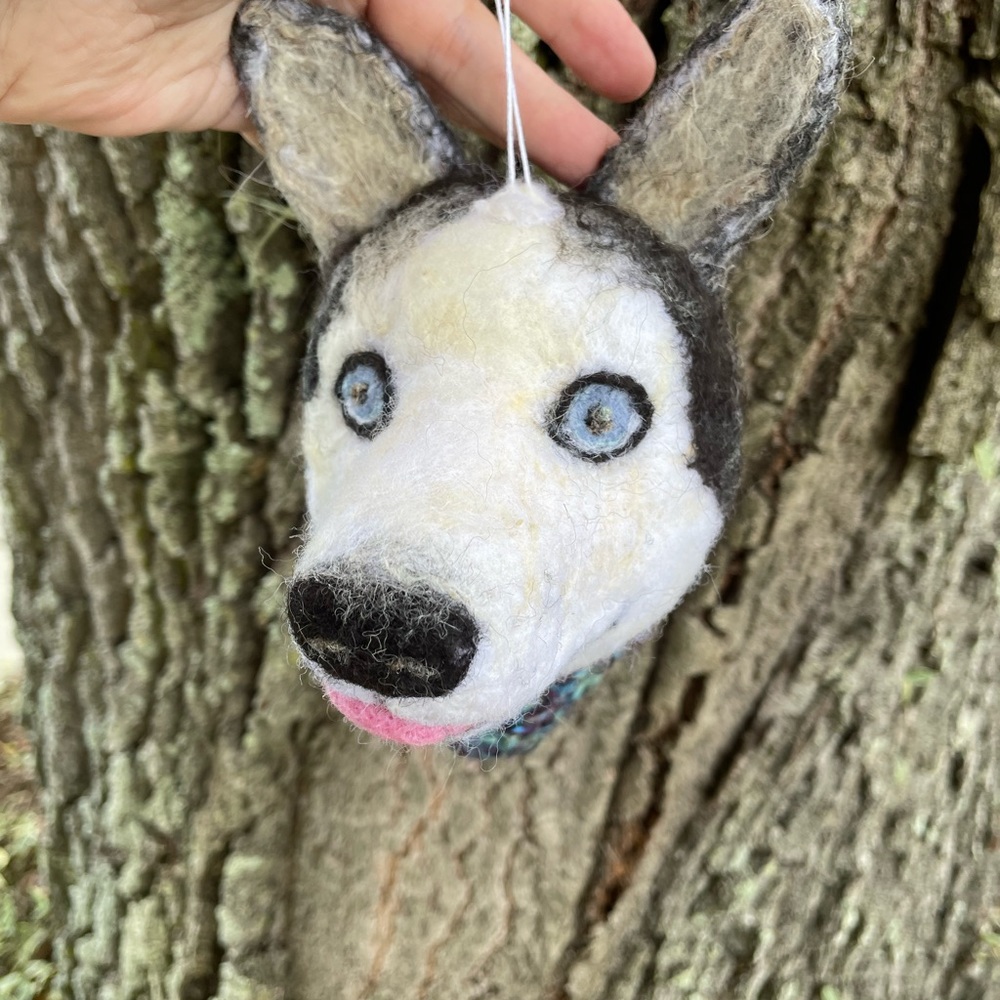 Hand crafted Custom order pet needle felted dog artisan one of a kind ornament - Picture 4 of 15